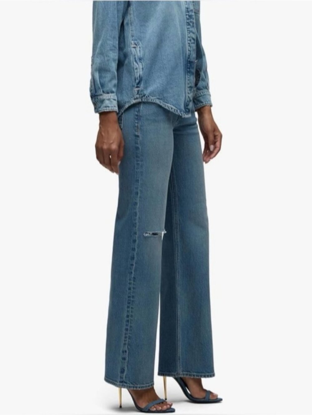 HUDSON Womens Kelli Low Rise Loose Fit Straight Leg Jeans - Picture 2 of 12